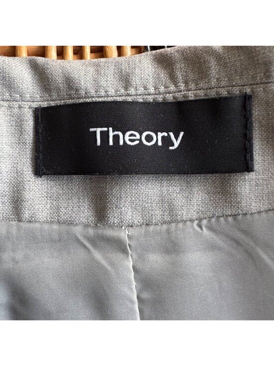 THEORY Blazer Dress Womens 4 Sleeveless Gray Stretch Wool Minimalist Tailored Of - Picture 7 of 13